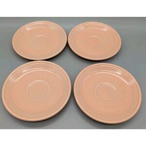 4 Apricot peach Fiesta Saucers 5.75" Fiestaware Homer Laughlin USA